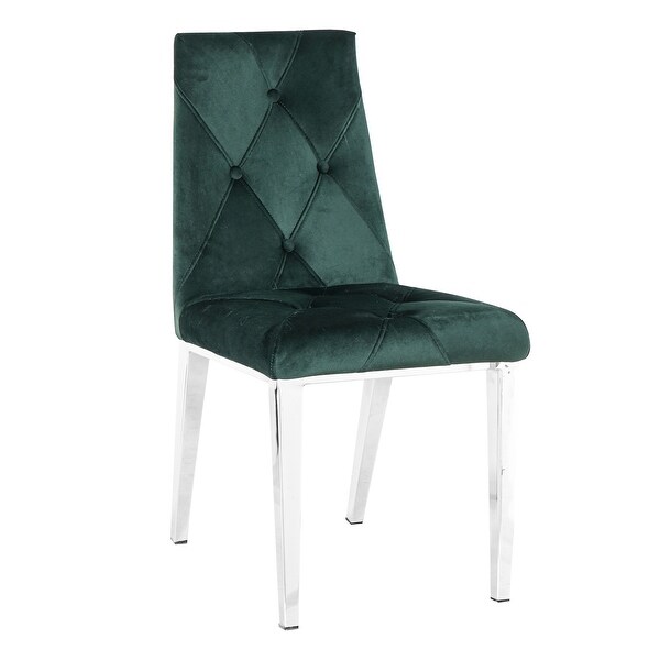 2pcs Modern Luxury Velvet Upholstered Dining Chairs - Overstock - 3589