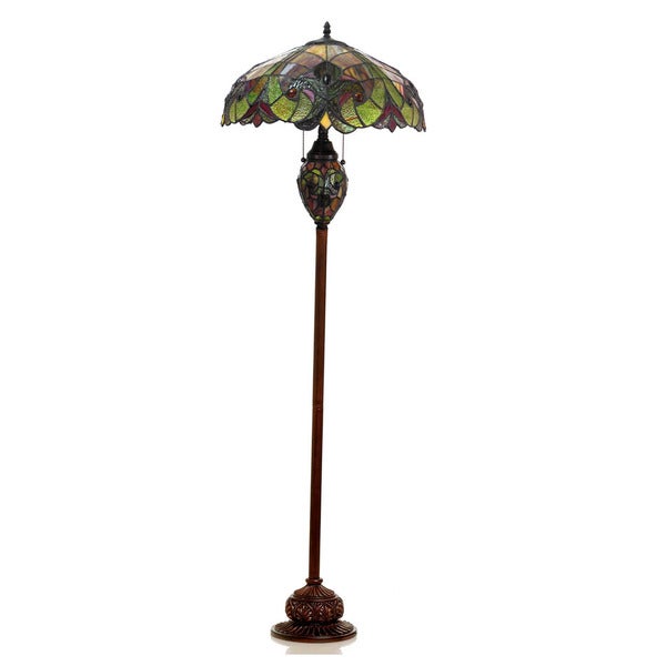 Tiffany Style Victorian Design 3-light Dark Bronze Floor Lamp - Overst