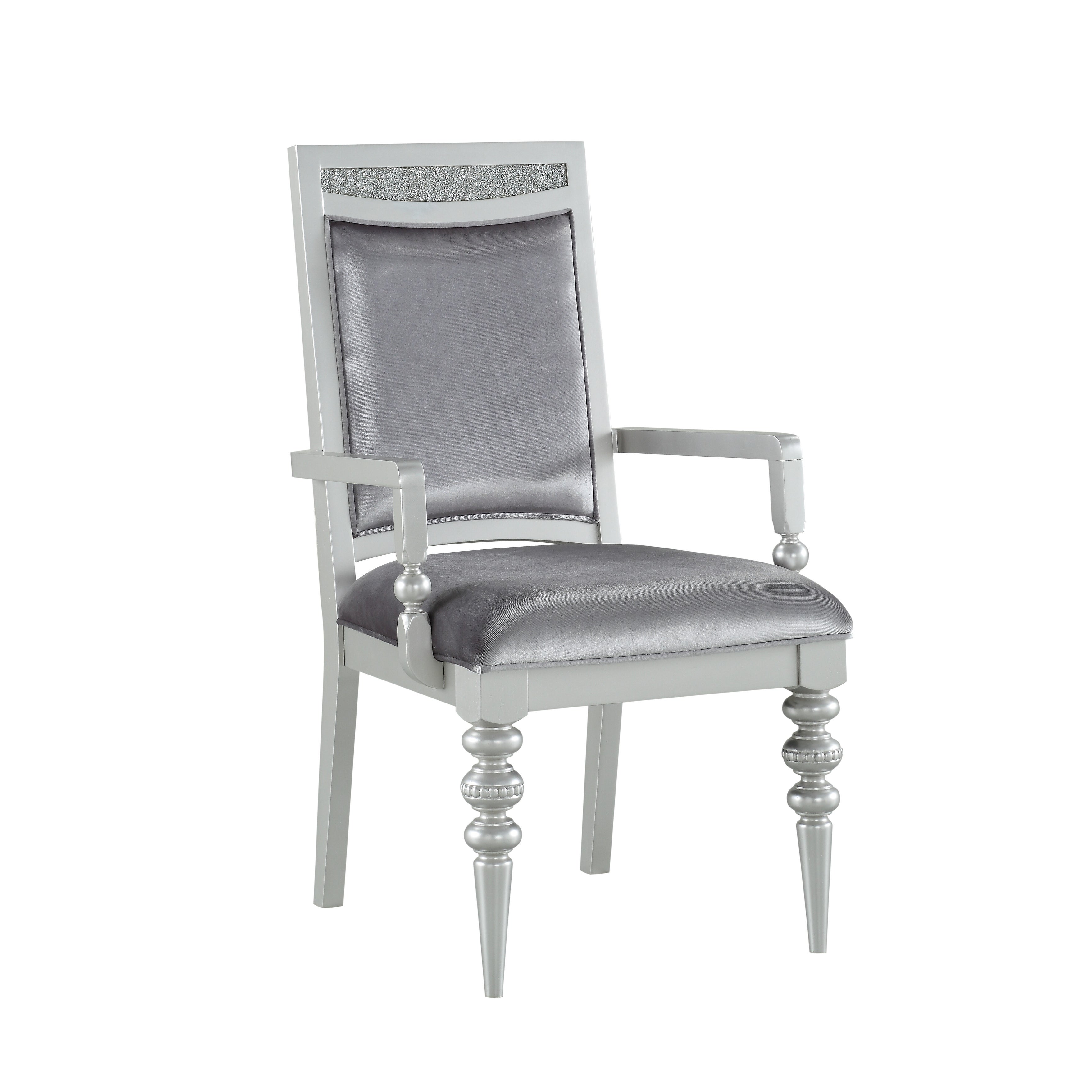 ACME Maverick Arm Chair in Fabric & Platinum - Overstock - 29548198