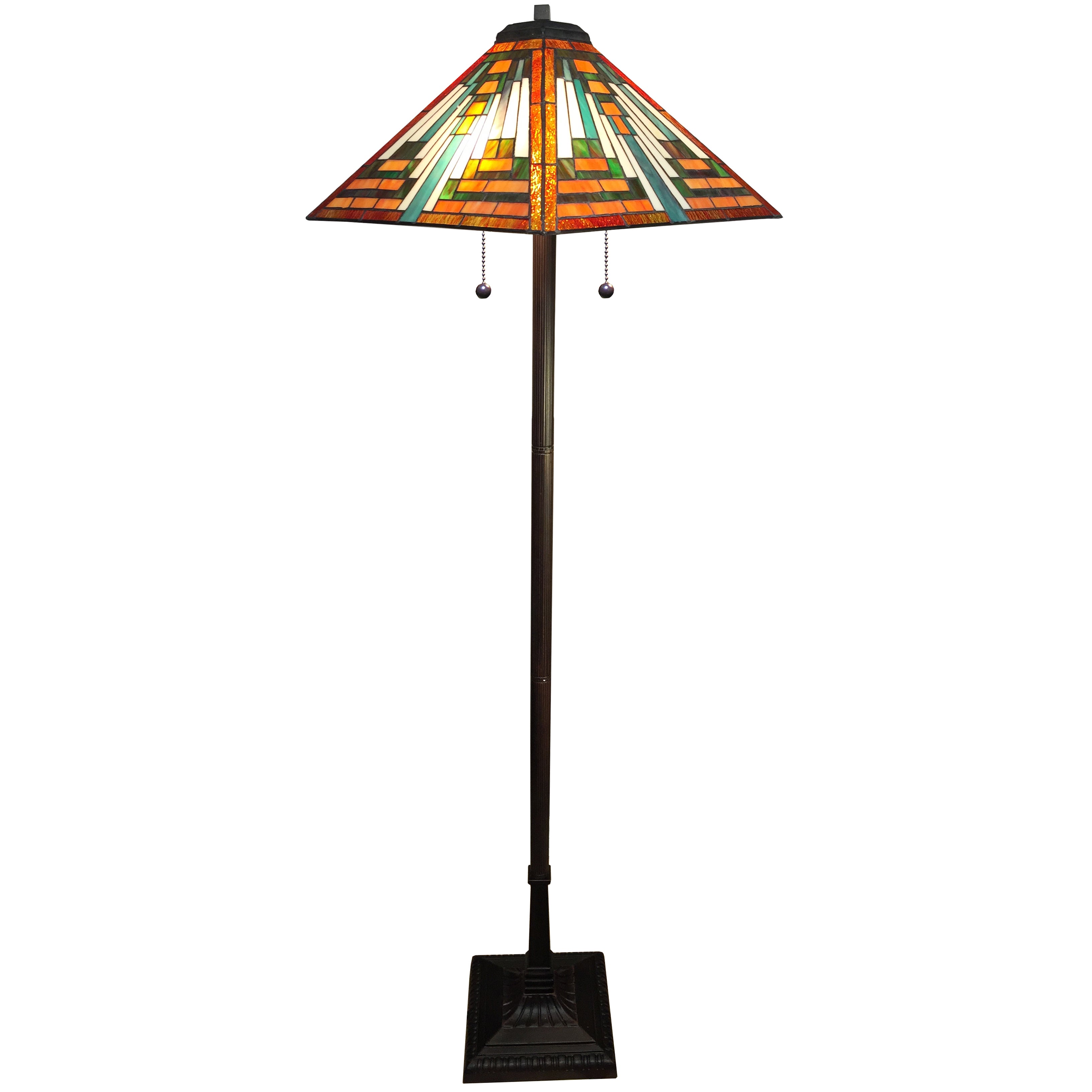 Shay 2-light Orange Tiffany-style 16-inch Floor Lamp - Overstock - 104