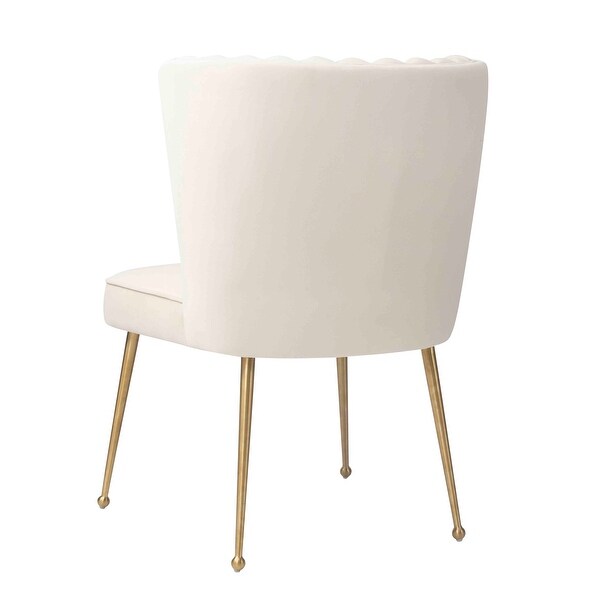 Sansa Velvet Upholstered Dining Accent Chair with Brushed Angled Legs