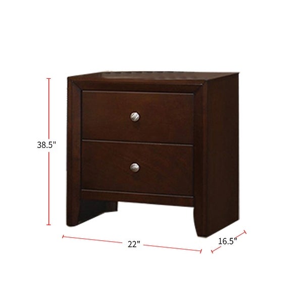 Wood Nightstand with 2 Drawers Rich Merlot - - 34976846