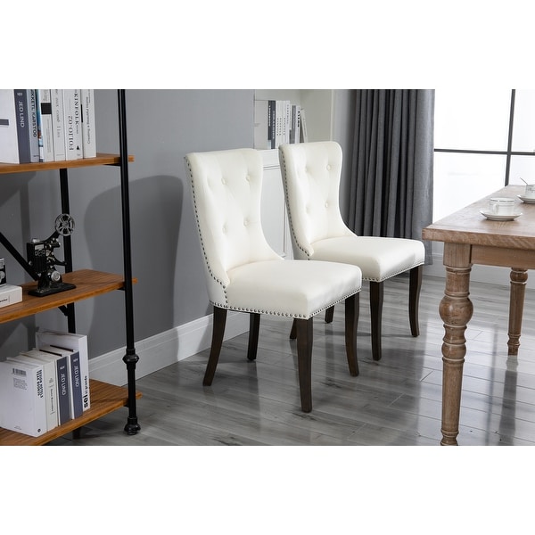 Dining Chair Tufted Armless Chair Upholstered Accent Chair, Set of 2,