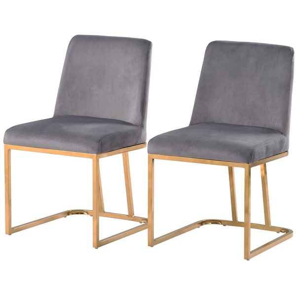 Modern Minimalist Velvet Dining Chairs Accent Chairs Set of 2 - Overst