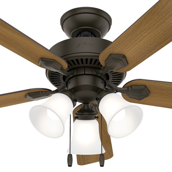 Hunter 44 Swanson Ceiling Fan with 3-Light LED Light Kit and Pull Chai