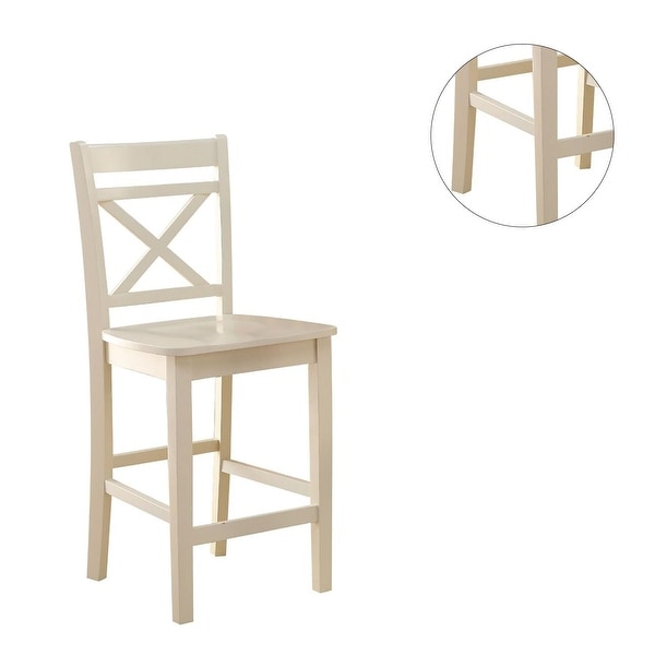 Set of 2 Wooden Counter Height Chairs - Overstock - 35471609