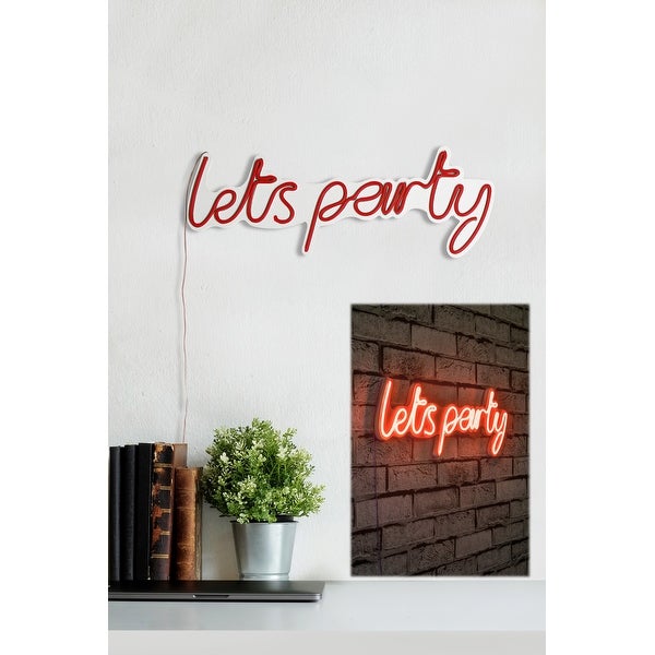 20.1 Novelty Lets Party Led Neon Sign Wall Décor - 0.8