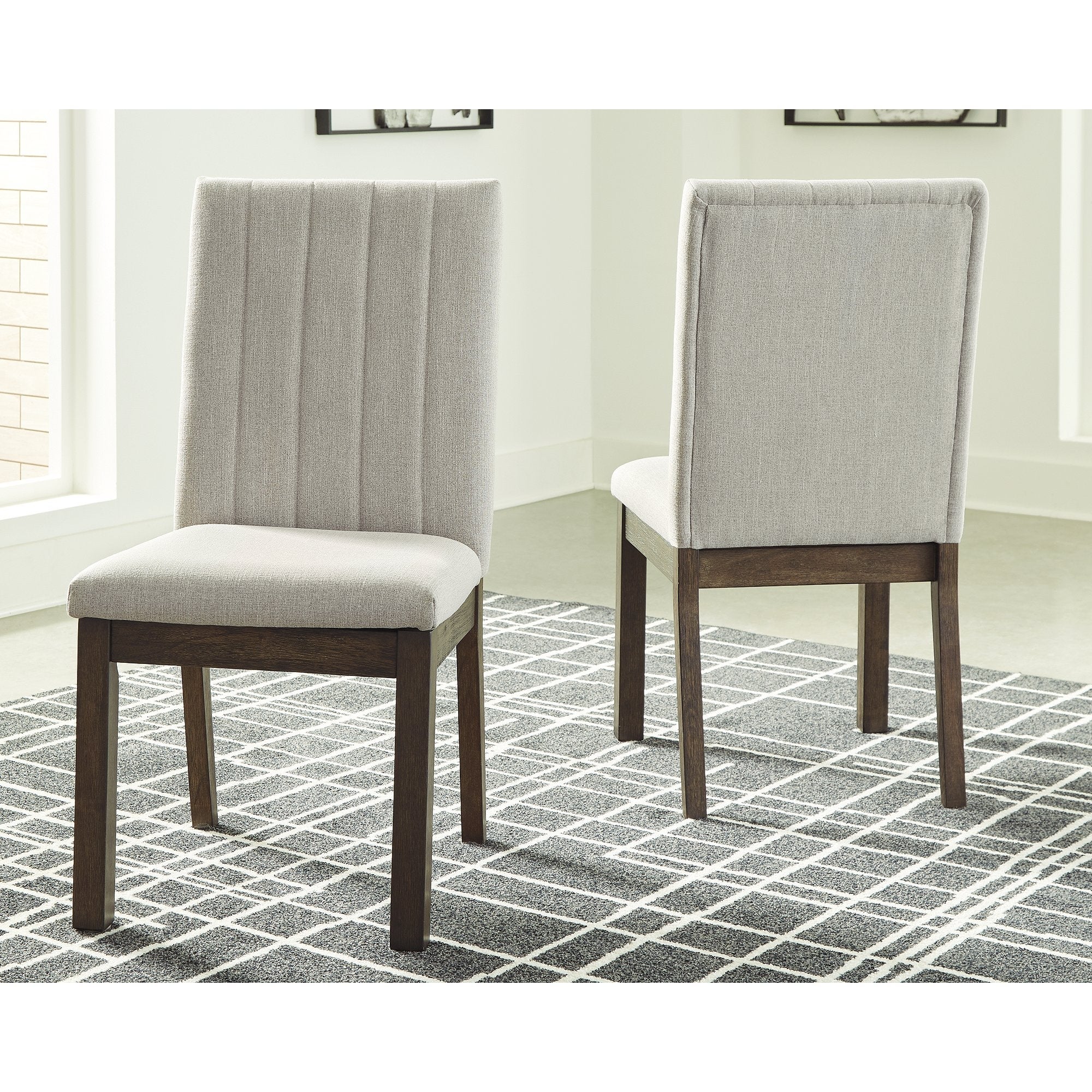 Dellbeck Casual Dining Upholstered Side Chair Set of 2, Beige - Standa