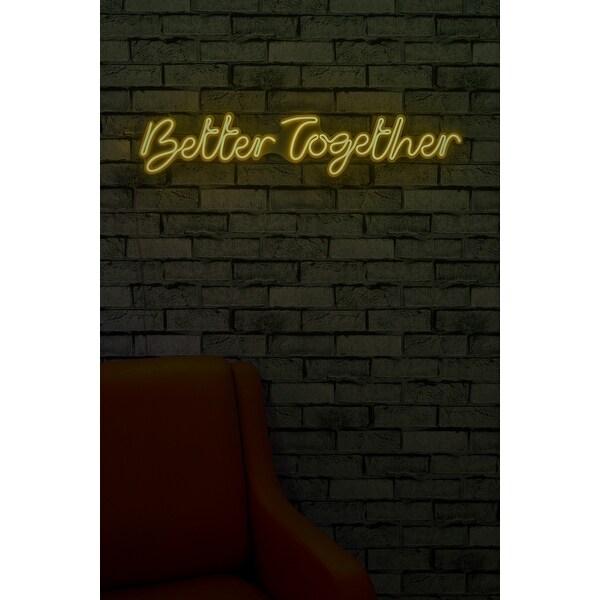 33.1 Novelty Better Together Led Neon Sign Wall Décor - Overstock - 3