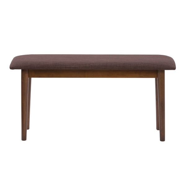 CorLiving Branson Dining Bench with Brown Tweed Cushion - Overstock -