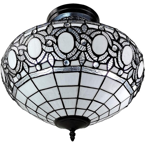 Tiffany Style Semi-flush Mount Ceiling Fixture Amora Lighting - Overst