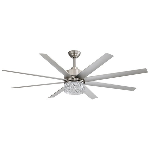 65 In LED Ceiling Fan with Light and Remote Control(Brushed Nickel) |