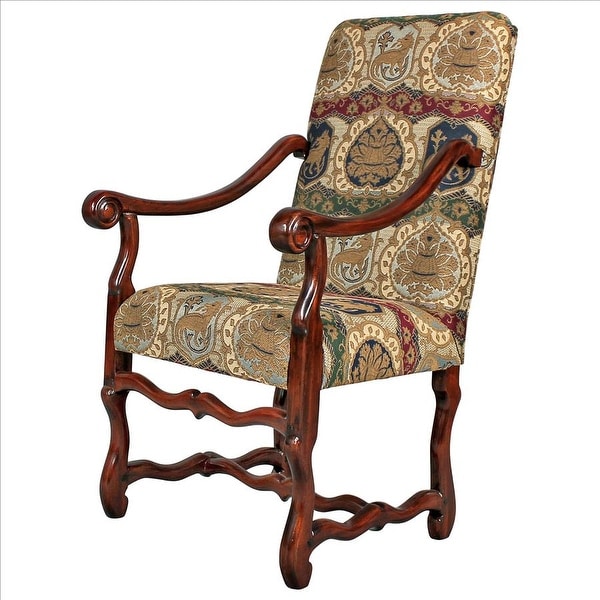 Design Toscano Chateau DuMonde Coat of Arms Dining Arm Chair - Oversto