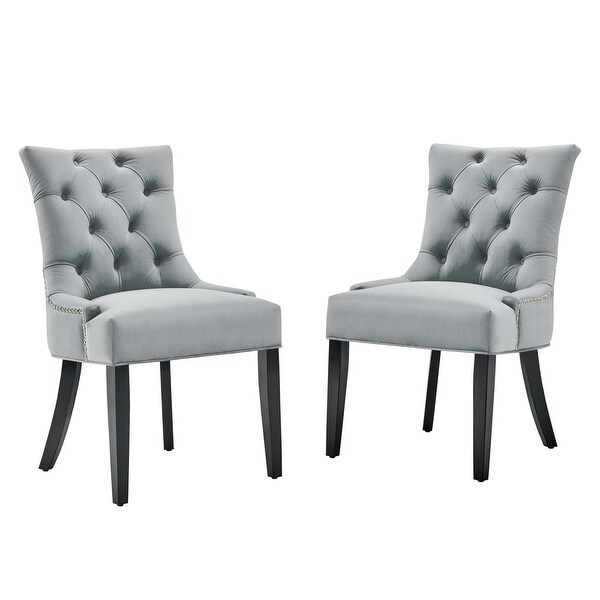 Silver Orchid Kornman Velvet Dining Side Chairs (Set of 2) - Overstock