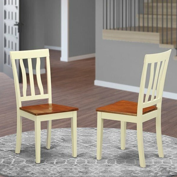 Set of 2 37 Wood Dining Chair Cream/Cherry - 21x37 - Overstock - 37179