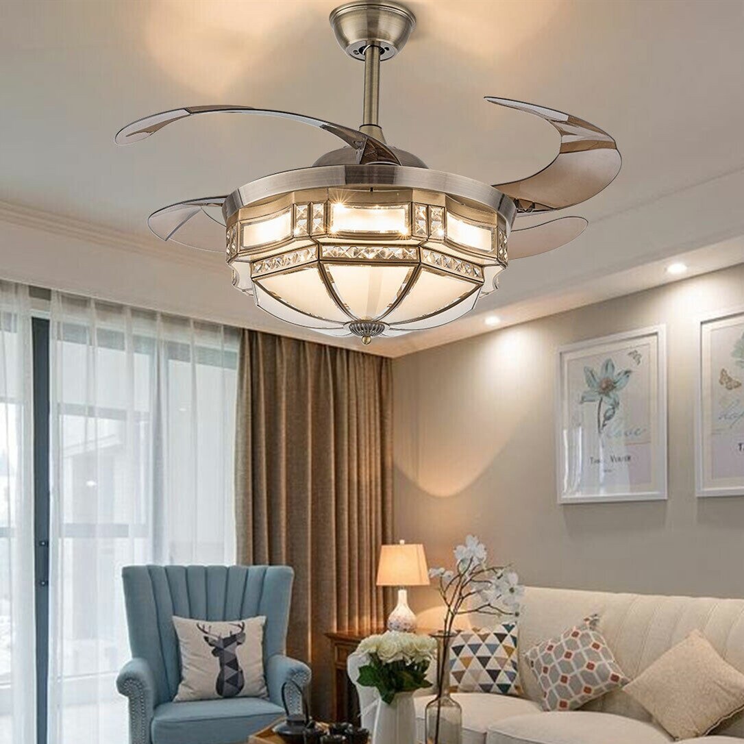 42'' Tiffany Style Classic Ceiling Fan Light with Remote - 42 Inches |