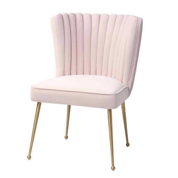 Sansa Velvet Upholstered Dining Accent Chair with Brushed Angled Legs