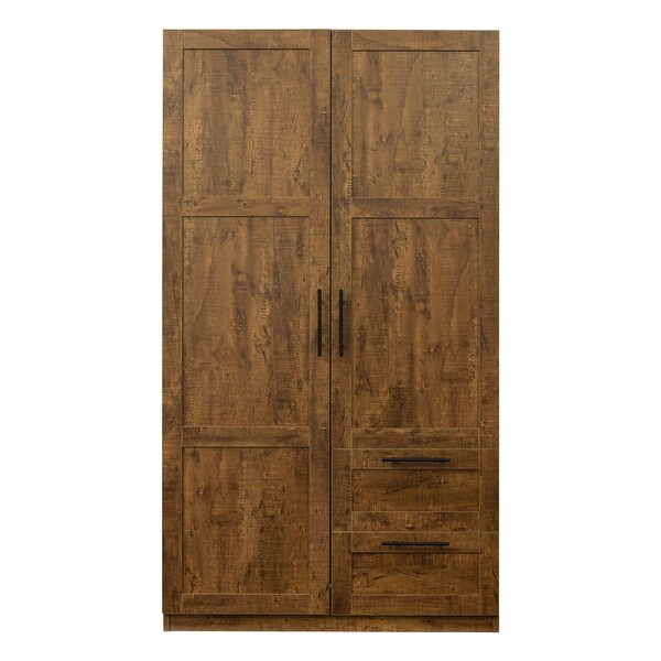 High Wardrobe Kitchen Cabinet with 2 Doors and 2 Drawers - - 35682211