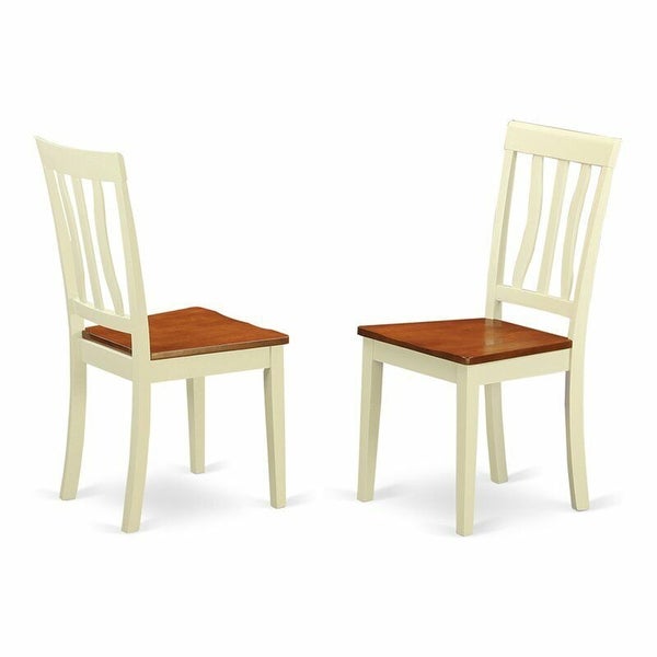 Set of 2 37 Wood Dining Chair Cream/Cherry - 21x37 - Overstock - 37179