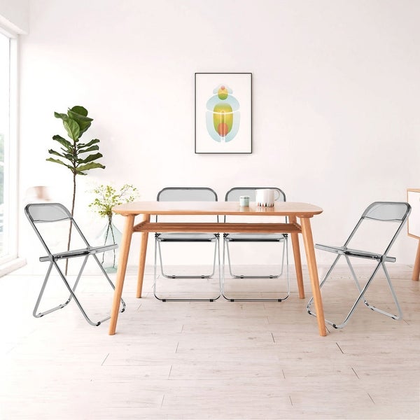 Modern Transparent Acrylic Folding Chair with Metal Frame - Overstock