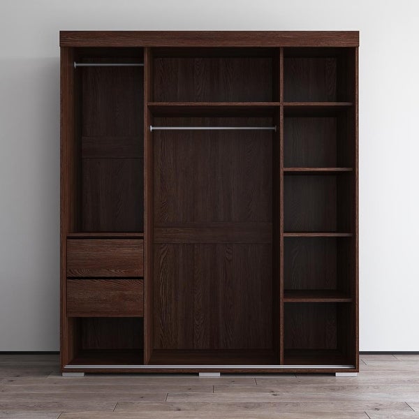 Aria Modern 3-door Wardrobe Armoire with Mirror - - 28494575