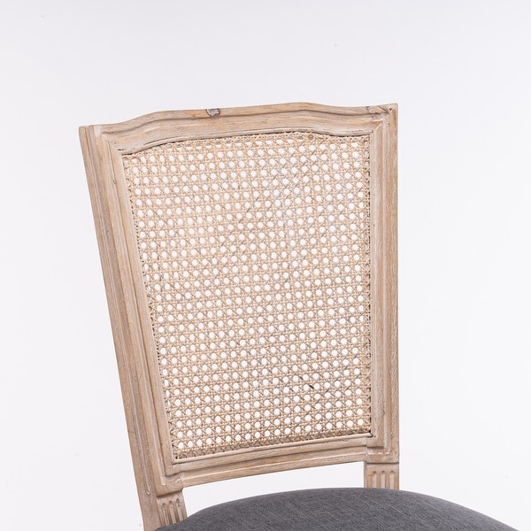 2pcs French Style Dining Chair with Square Rattan Backrest - Overstock