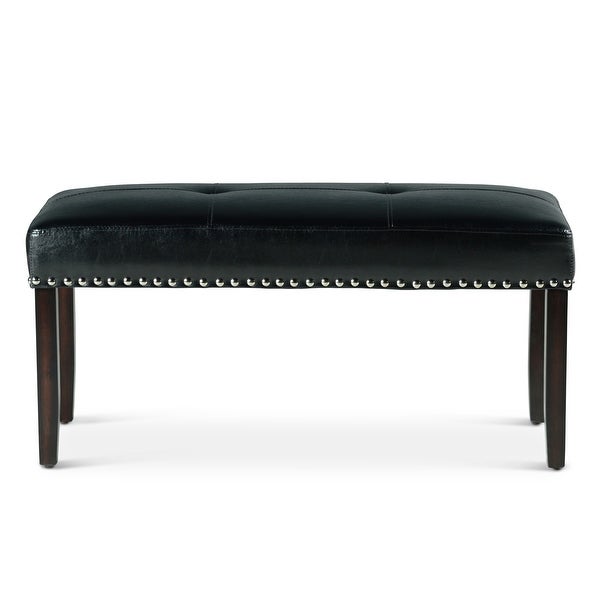 Winlock Faux Leather Dining Bench with Nailheads by Greyson Living - O