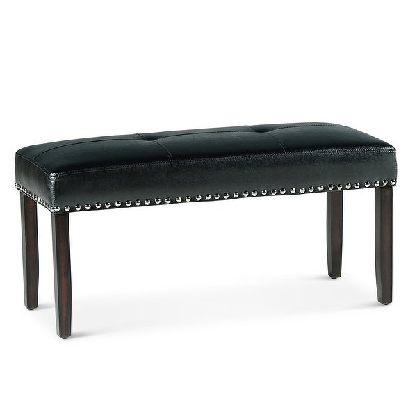 Winlock Faux Leather Dining Bench with Nailheads by Greyson Living - O