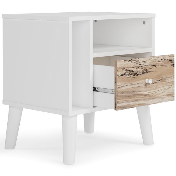 Ashley Furniture Piperton Brown/White Single Drawer Night Stand - - 36