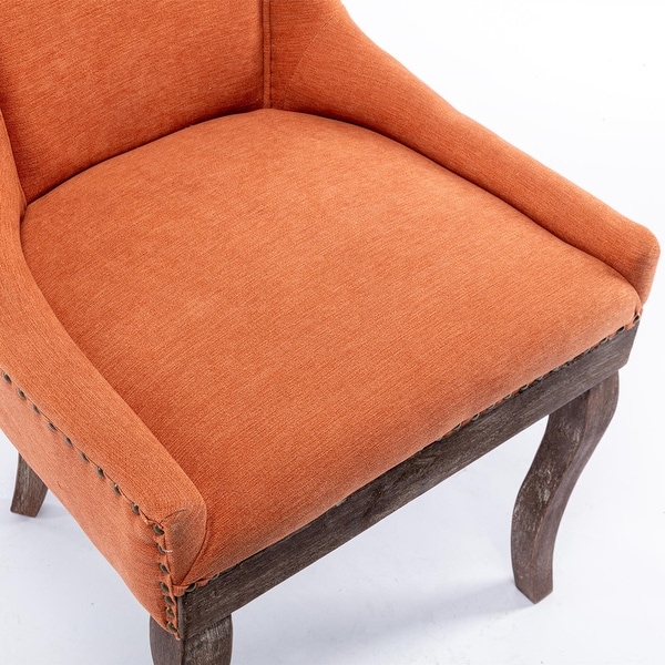 Orange Fabric Dining Chair Side Chair, Set of 2 - Overstock - 37075154