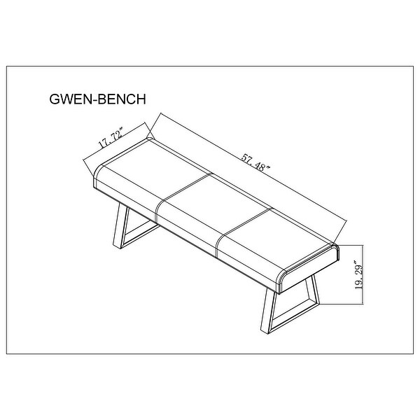 Somette Amelia White Air PU Rectangular Bench - Overstock - 31109524