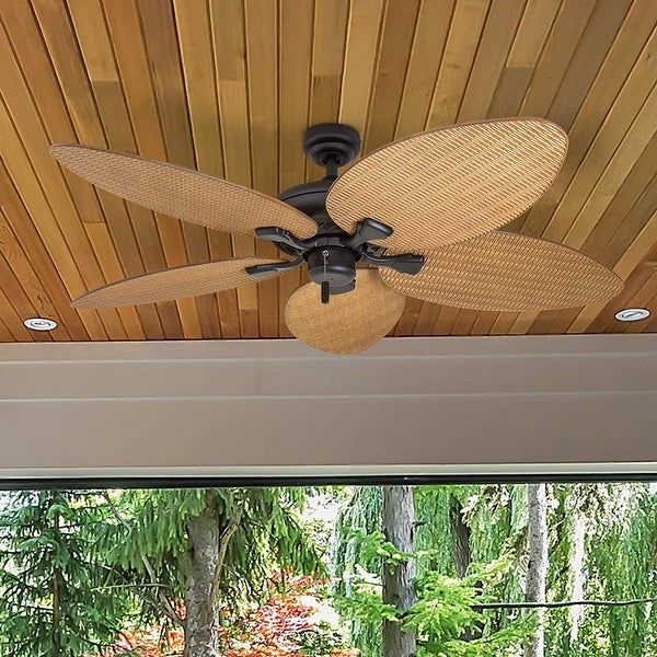 Honeywell Palm Valley Bronze Tropical Ceiling Fan with Palm Leaf Blade