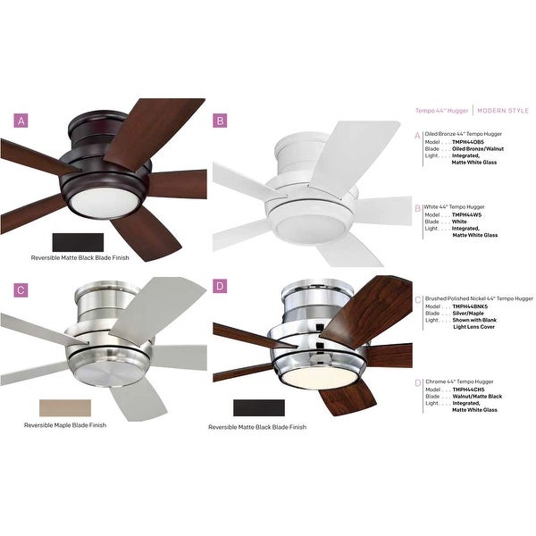 Craftmade Tempo Hugger 44 5 Blade Ceiling Fan - Blades