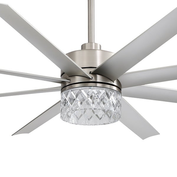 65 In LED Ceiling Fan with Light and Remote Control(Brushed Nickel) |