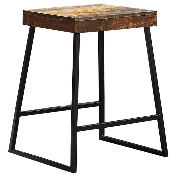 Rustic Plank Design Counter Height Stool - Overstock - 34035482