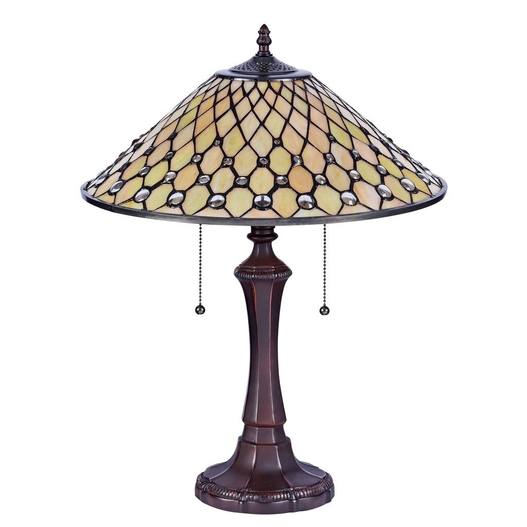 Tiffany Style 2-light Blackish Bronze Table Lamp - Overstock - 1792598