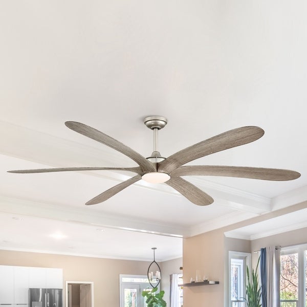 72-inch Driftwood 6-Blade DC Motor Ceiling Fan with Light and Remote |