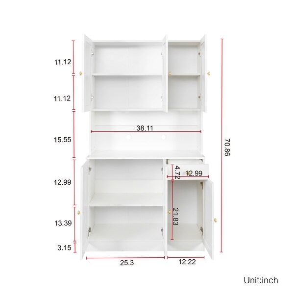 70.87 Tall Wardrobe& Kitchen Cabinet