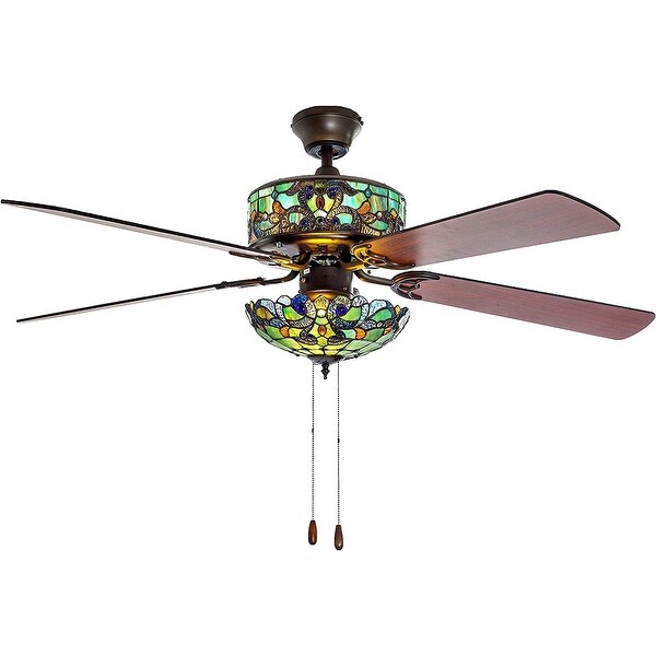 Stained Glass Magna Carta LED Ceiling Fan - 52