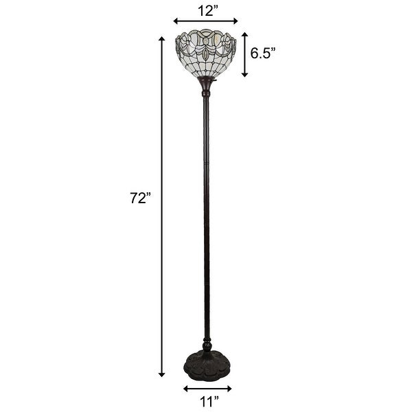 Tiffany Style White Torchiere Floor Lamp 72 Tall AM284FL12B Amora Ligh