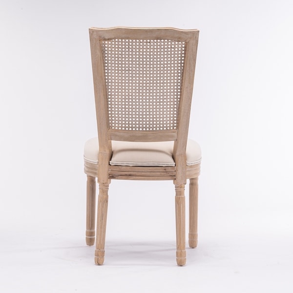 2pcs French Style Dining Chair with Square Rattan Backrest - Overstock