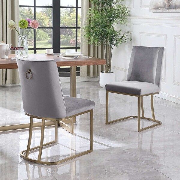 Velvet Upolstered Side Dining Chairs(Set of 2) - Overstock - 37181005