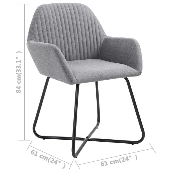 Dining Chairs 2 pcs Light Gray Fabric - Overstock - 36213394