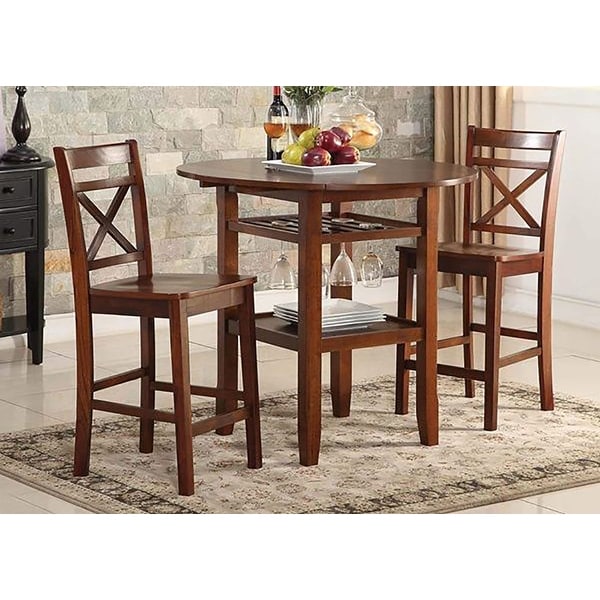 Set of 2 Wooden Counter Height Chairs - Overstock - 35471609