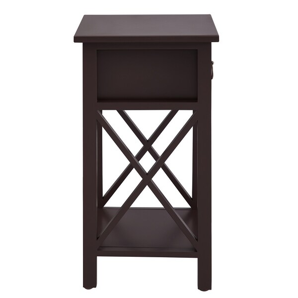 Alisa Bedside Table Set of 2 Night Stand Wooden End Tables Set of 2 Si