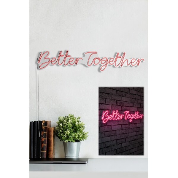 33.1 Novelty Better Together Led Neon Sign Wall Décor - Overstock - 3