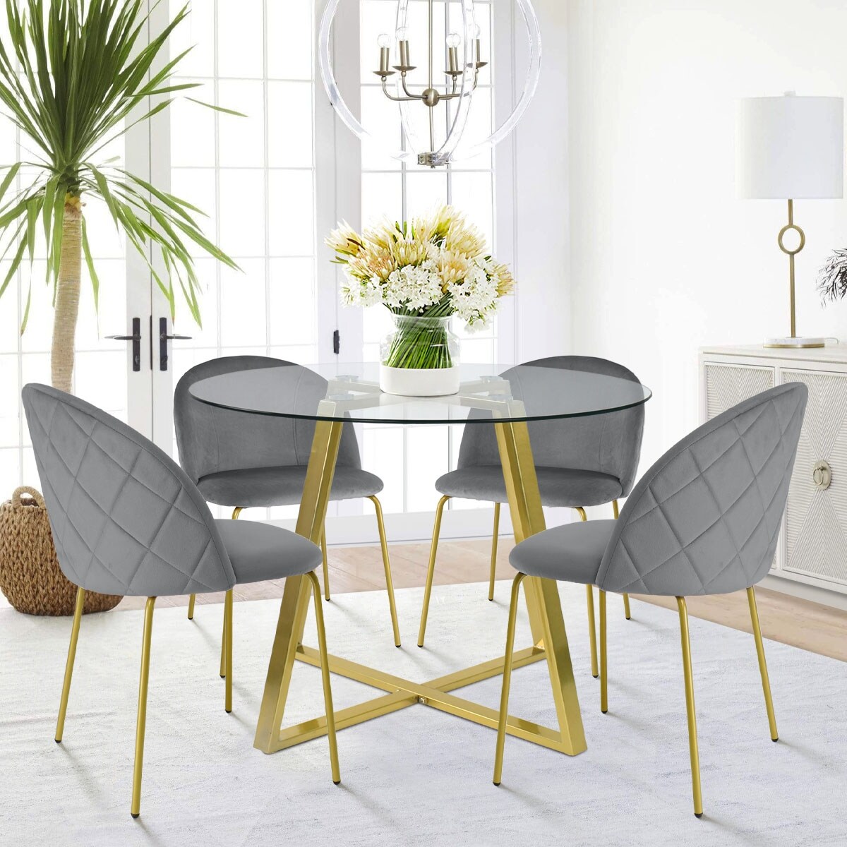 Modern Velvet Dining Chair (Set of 4 ) - Overstock - 35504817