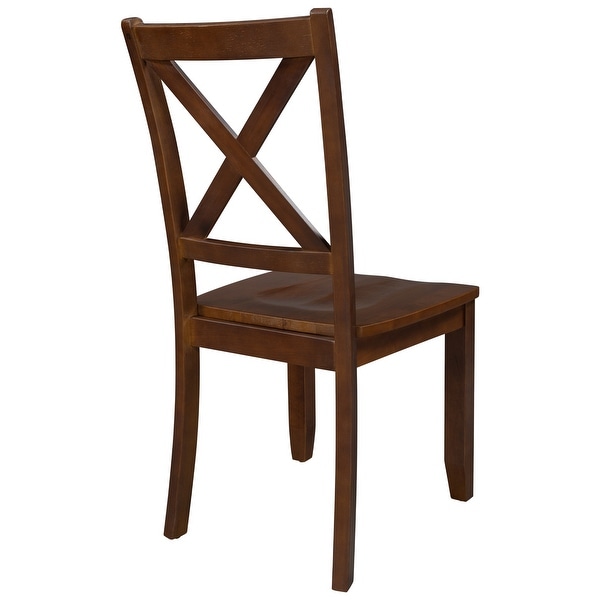 2-Piece X-Back Wood Breakfast Nook Dining Chairs for Small Places - Ov