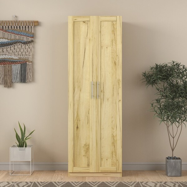 70Height Wood Closet with 2 Door and 4-Tier Inside