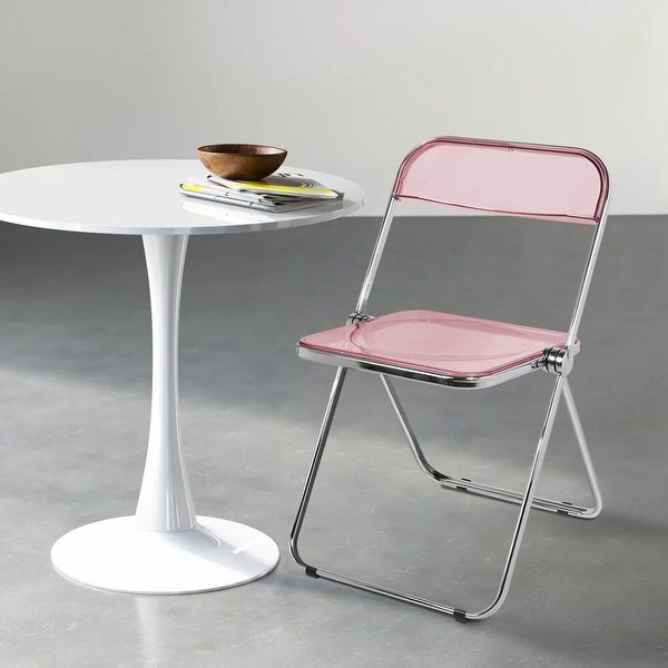 Modern Transparent Acrylic Folding Chair with Metal Frame - Overstock